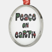 Vrede op aarde kerstmis metalen ornament (Links)
