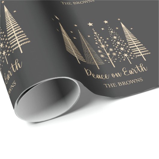 Vrede op aarde Kerstmis minimalistisch Cadeaupapier (Rol Hoek)