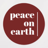 Vrede op aarde Kerstmis minimalistisch Labels (Design 1)
