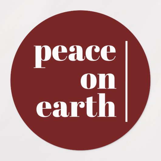 Vrede op aarde Kerstmis minimalistisch Labels (Design 1)