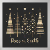Vrede op aarde Kerstmis minimalistisch Poster (Voorkant)
