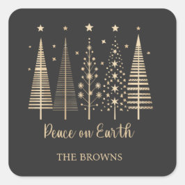 Vrede op aarde Kerstmis minimalistisch Vierkante Sticker