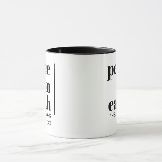 Vrede op aarde Kerstmis minimalistische aangepaste Mok (Midden)