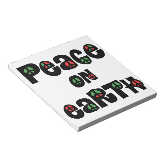 Vrede op aarde kerstmis notitieblok (Schuin)