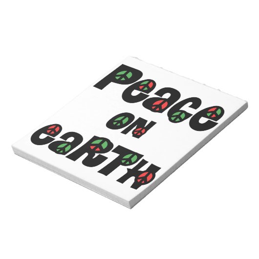 Vrede op aarde kerstmis notitieblok (Linkerzijde)