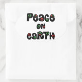 Vrede op aarde kerstmis ovale sticker (Tas)