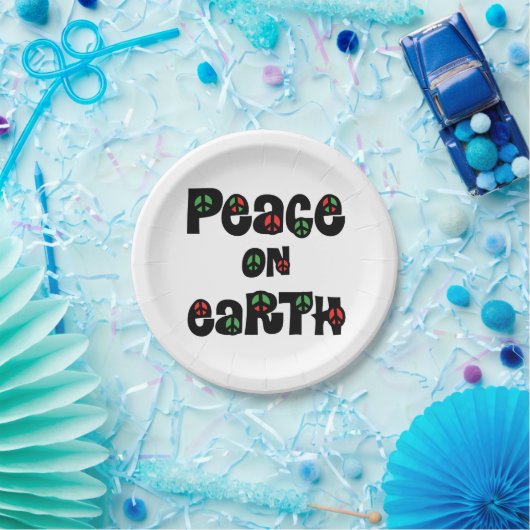 Vrede op aarde kerstmis papieren bordje (Feest)