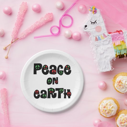 Vrede op aarde kerstmis papieren bordje (Feest)
