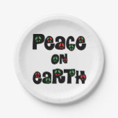 Vrede op aarde kerstmis papieren bordje (Voorkant)
