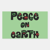 Vrede op aarde kerstmis rechthoekige sticker (Voorkant)