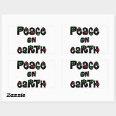 Vrede op aarde kerstmis rechthoekige sticker (Vel)
