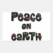 Vrede op aarde kerstmis rechthoekige sticker (Voorkant)