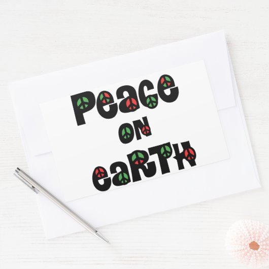 Vrede op aarde kerstmis rechthoekige sticker (Envelop)