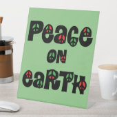 Vrede op aarde kerstmis reclamebord met voetstuk (Insitu)