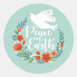 Vrede op Aarde kerstmis Ronde Sticker