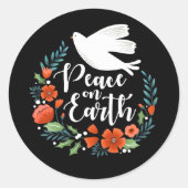 Vrede op Aarde kerstmis Ronde Sticker (Voorkant)
