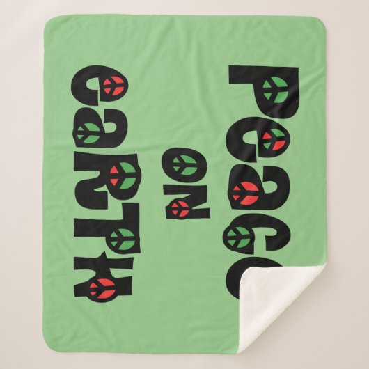 Vrede op aarde kerstmis sherpa deken (Voorkant)