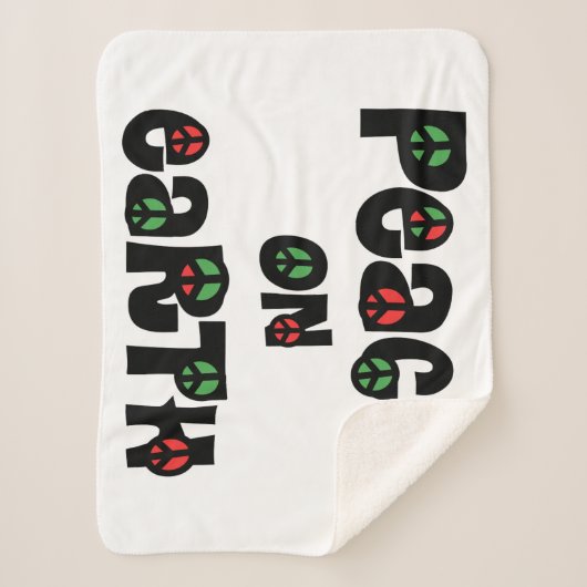 Vrede op aarde kerstmis sherpa deken (Voorkant)