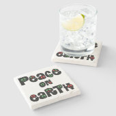 Vrede op aarde kerstmis stenen onderzetter (Zijkant)