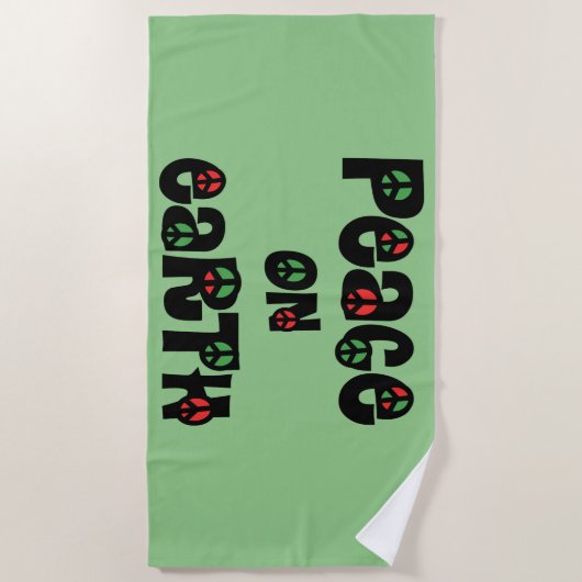 Vrede op aarde kerstmis strandlaken (Voorkant)