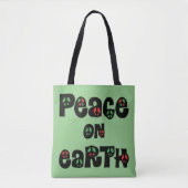 Vrede op aarde kerstmis tote bag (Voorkant)