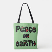 Vrede op aarde kerstmis tote bag (Achterkant)