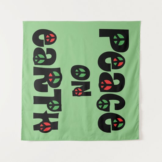 Vrede op aarde kerstmis wandkleed (Voorkant (horizontaal))