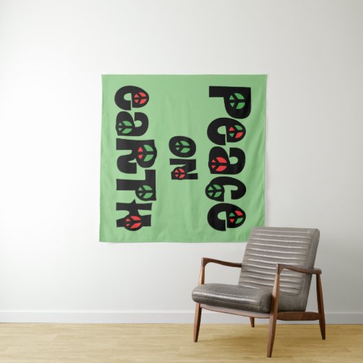 Vrede op aarde kerstmis wandkleed (In Situ (horizontaal))