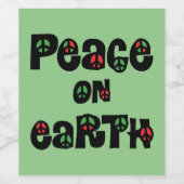 Vrede op aarde kerstmis wijn etiket (Enkel label)