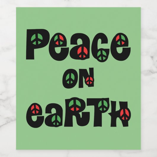 Vrede op aarde kerstmis wijn etiket