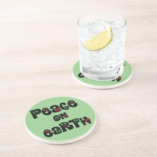 Vrede op aarde kerstmis zandsteen onderzetter (Zijkant)