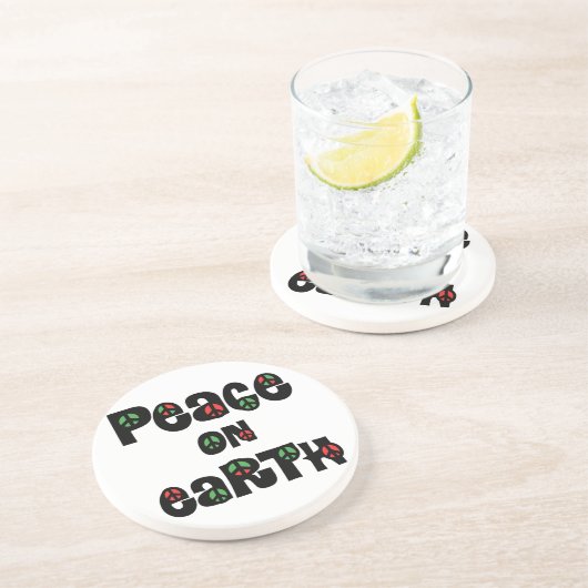 Vrede op aarde kerstmis zandsteen onderzetter (Zijkant)