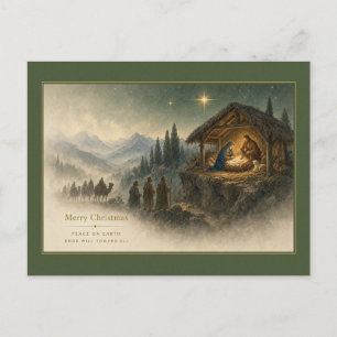 Vrede op Aarde Kerststal Vallei Ansichtkaart Briefkaart