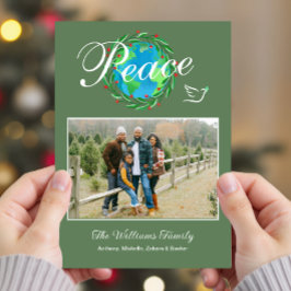 Vrede op aarde kerstvakantie aangepaste foto feestdagenkaart