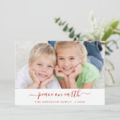 Vrede op Aarde Kerstvakantie Foto Kaart (Staand voorkant)