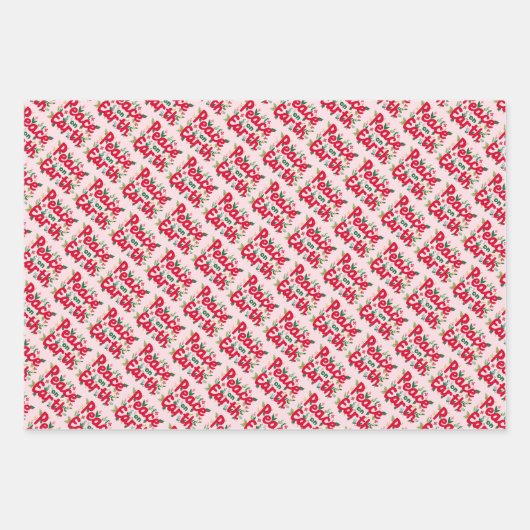 VREDE OP AARDE Kerstvakantie Hand getrokken Variët Inpakpapier Vel (Voorkant 3)