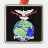 Vrede op aarde kerstversiering metalen ornament (Voorkant)