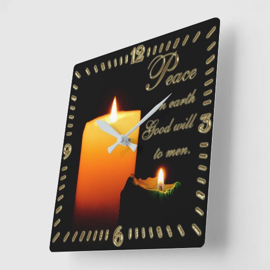 Vrede op aarde kerstvierkant wandklok (Hoek)