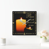 Vrede op aarde kerstvierkant wandklok (Huis)