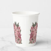 Vrede op aarde konijn in Flowers Roze Papieren Bekers (Rechts)