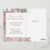 Vrede op aarde konijn in Poinsettias Kerstmis Folie Feestdagen Briefkaart (Achterkant)