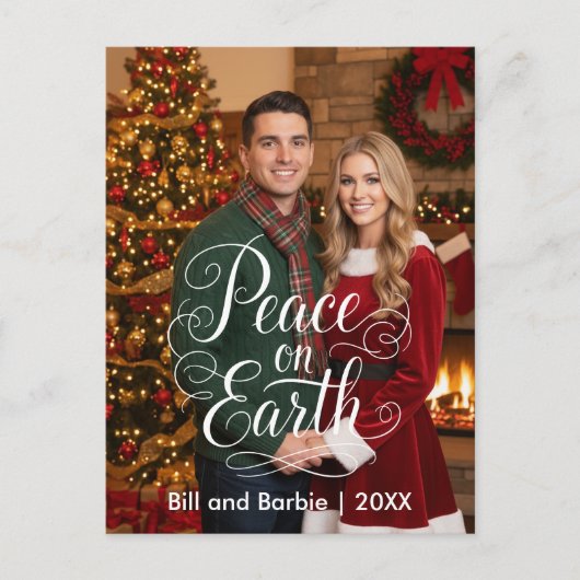 Vrede op Aarde Koppels Foto Front Feestdagenkaart (Voorkant)