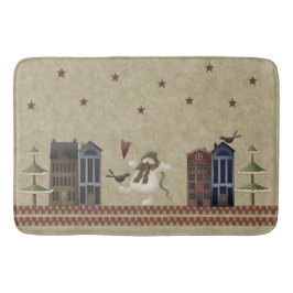 Vrede op Aarde Land Folkart Snowman & Crow Badmat