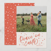 Vrede op Aarde Lettering Christmas Photo Feestdagenkaart (Voorkant / Achterkant)