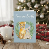 Vrede op aarde Lion Lamb Cute Kaart
