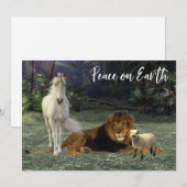 Vrede op aarde Lion Lamb Unicorn Feestdagenkaart (Voorkant / Achterkant)