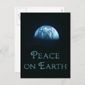Vrede op aarde met Afbeelding van de aarde vanuit  Feestdagenkaart (Voorkant / Achterkant)