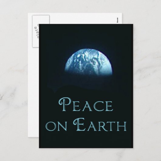 Vrede op aarde met Afbeelding van de aarde vanuit  Feestdagenkaart (Voorkant / Achterkant)