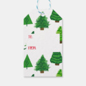 Vrede op aarde met kerstbomen cadeaulabel (Achterkant)