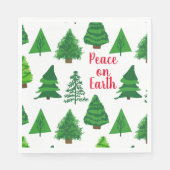 Vrede op aarde met kerstbomen servet (Voorkant)